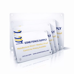 EONE aluminum fence signs in four sizes